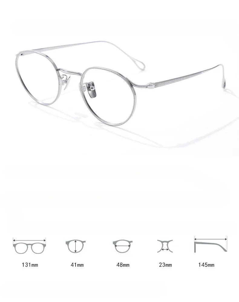 Hewei Women's Full Rim Oval Round Titanium Eyeglasses 842156 Full Rim Hewei