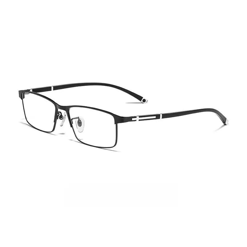 Yimaruili Men's Full Semi Rim Square Alloy Eyeglasses P9211 P9212 Semi Rim Yimaruili Eyeglasses P9212 Black  