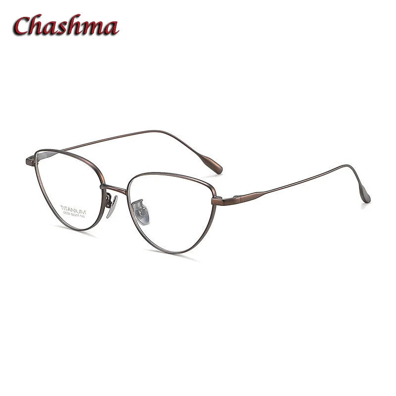 Chashma Ochki Women's Full Rim Oval Cat Eye Titanium Eyeglasses 30384