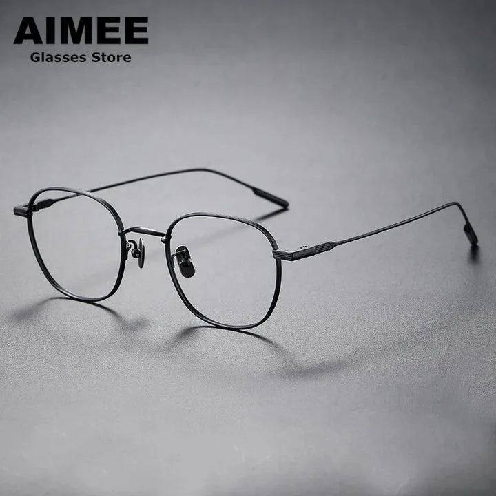 Aimee Unisex Full Rim Square Titanium Eyeglasses 80802