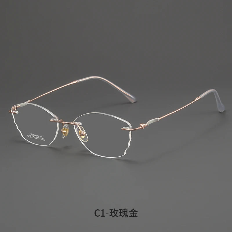 Bclear Women Rimless Butterfly Titanium Eyeglasses MY-6052