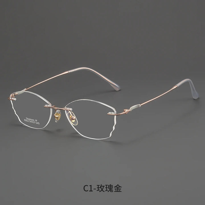 Bclear Women Rimless Butterfly Titanium Eyeglasses MY-6052