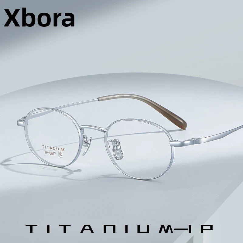 Xbora Unisex Full Rim Oval Pure Titanium Eyeglasses 6047 — view 1 | Xbora at FuzWeb