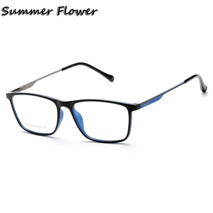 Summer Flower Women's Full Rim Square Tr 90 Titanium Eyeglasses 700094