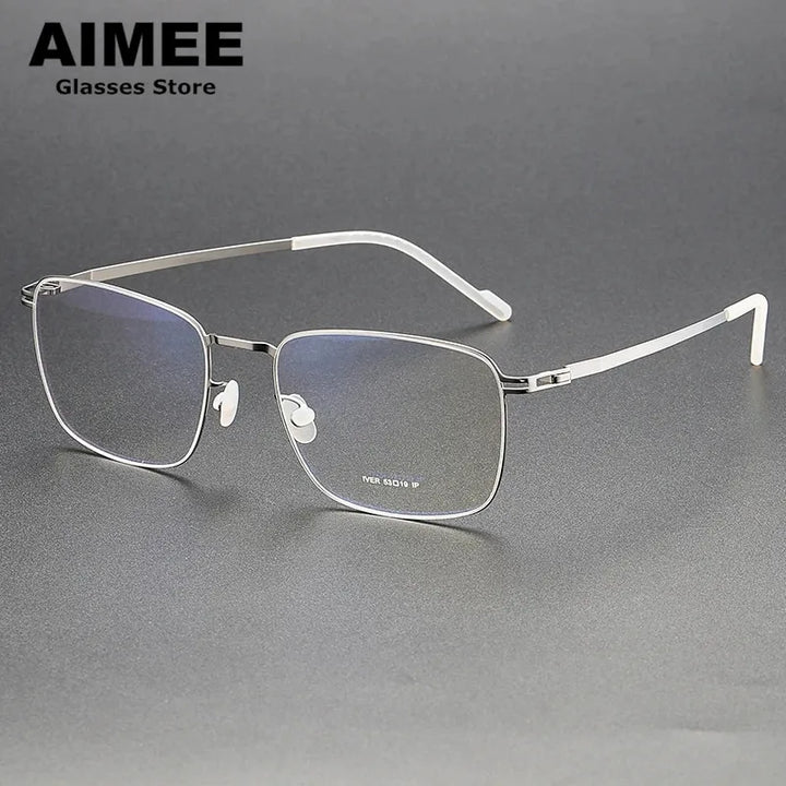 Aimee Women's Full Rim Square Stainless Steel Eyeglasses 9225 Full Rim Aimee Silver  