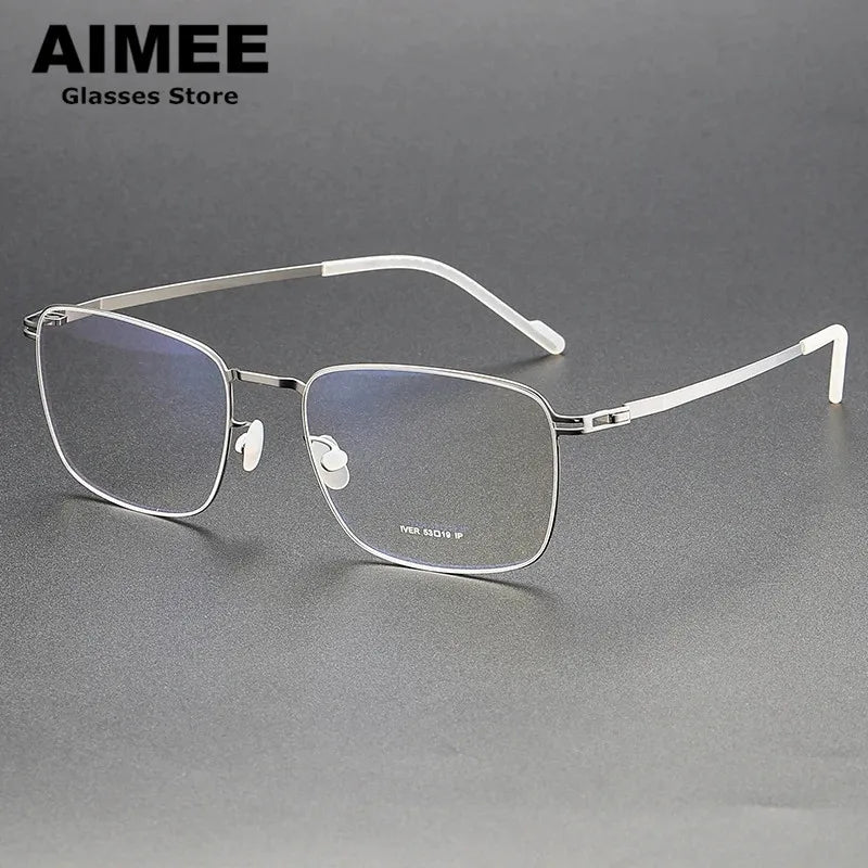 Aimee Women's Full Rim Square Stainless Steel Eyeglasses 13541