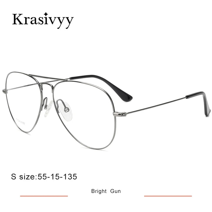 Krasivyy Unisex Full Rim Oval Double Bridge Titanium Eyeglasses 716050