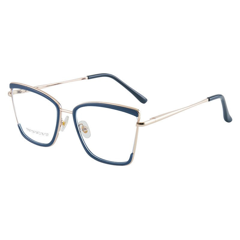 CCSpace Unisex Full Rim Square Cat Eye TR 90 Alloy Eyeglasses 55915 Full Rim CCspace Blue China 