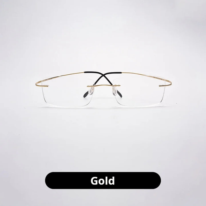 Momoja Unisex Rimless Square Titanium Eyeglasses 20017