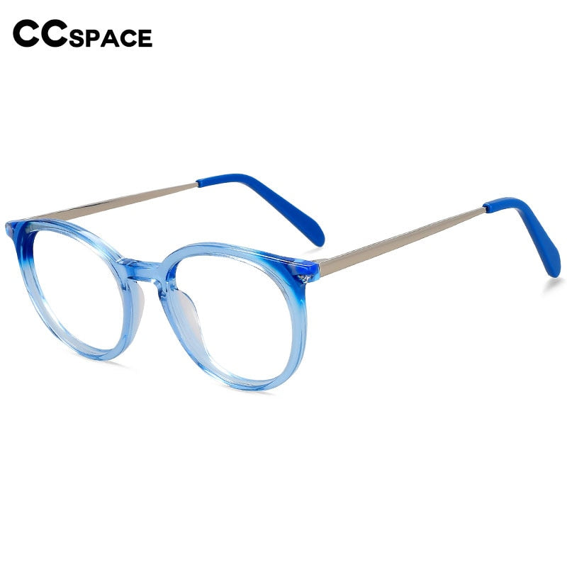 CCspace Unisex Full Rim Small Round Acetate Eyeglasses 55912 Full Rim CCspace   