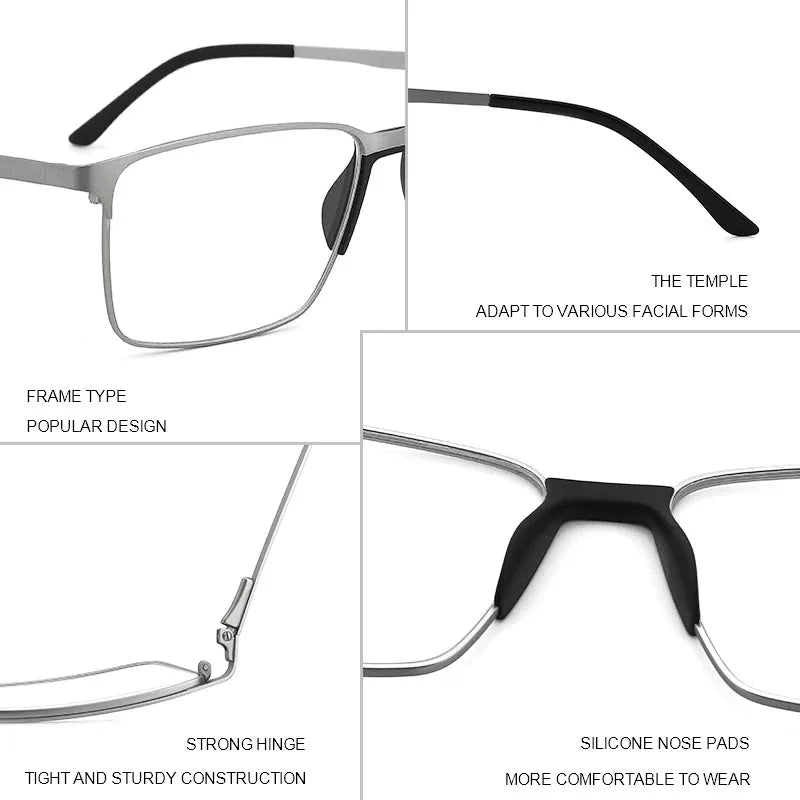 Kansept Men's Full Rim Square Alloy Eyeglasses P8501 Full Rim Kansept   