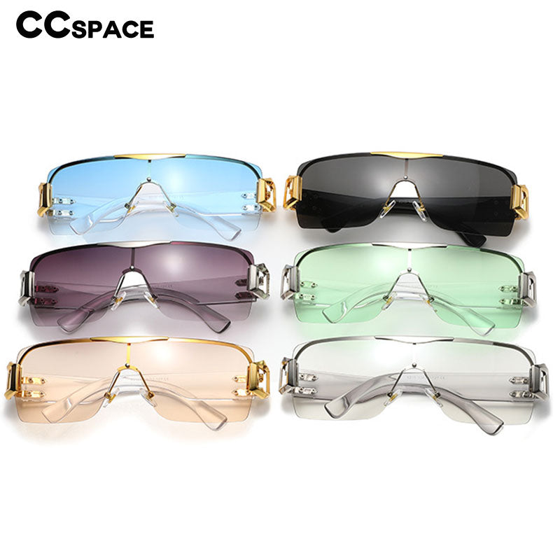 CCSpace Unisex Rimless Oversized Square Tr 90 One Lens UV400 Sunglasses 56326 Sunglasses CCspace Sunglasses   