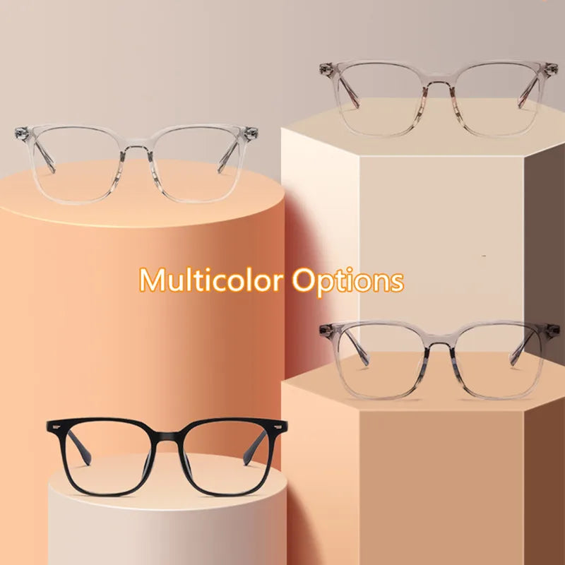 Kocolior Unisex Full Rim Square Acetate Alloy Hyperopic Reading Glasses 6005 Reading Glasses Kocolior   