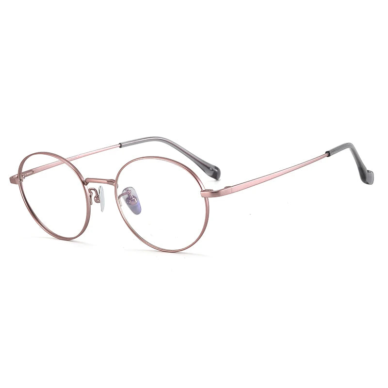 Bclear Unisex Full Rim Round Small Titanium Eyeglasses 86680 Full Rim Bclear PURPLE  