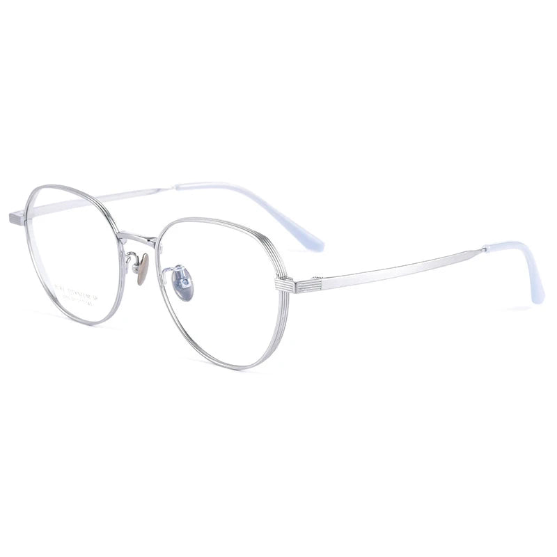 Handoer Women's Full Rim Flat Top Round Titanium Eyeglasses 92050