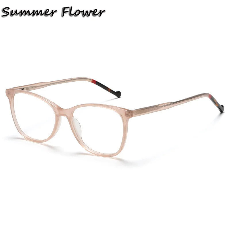 Summer Flower Women's Full Rim Square Cat Eye Acetate Eyeglasses 81002