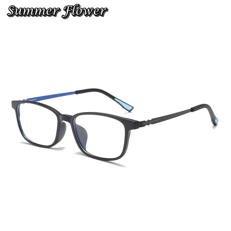Summer Flower Women's Full Rim Square Tr 90 Titanium Eyeglasses 681346
