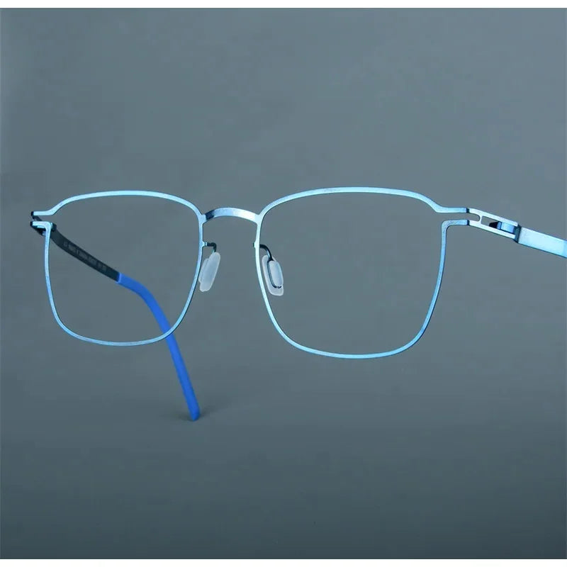 Bobbie Unisex Full Rim Square Screwless Steel Eyeglasses 534218