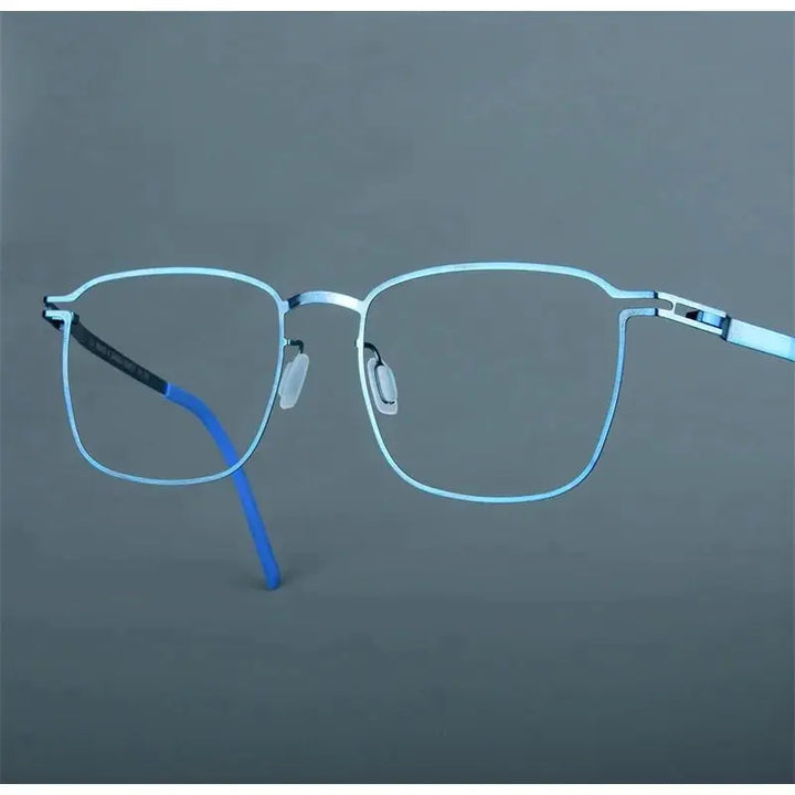Bobbie 185342 Unisex Screwless Full Rim Square Stainless Steel Frames FuzWeb