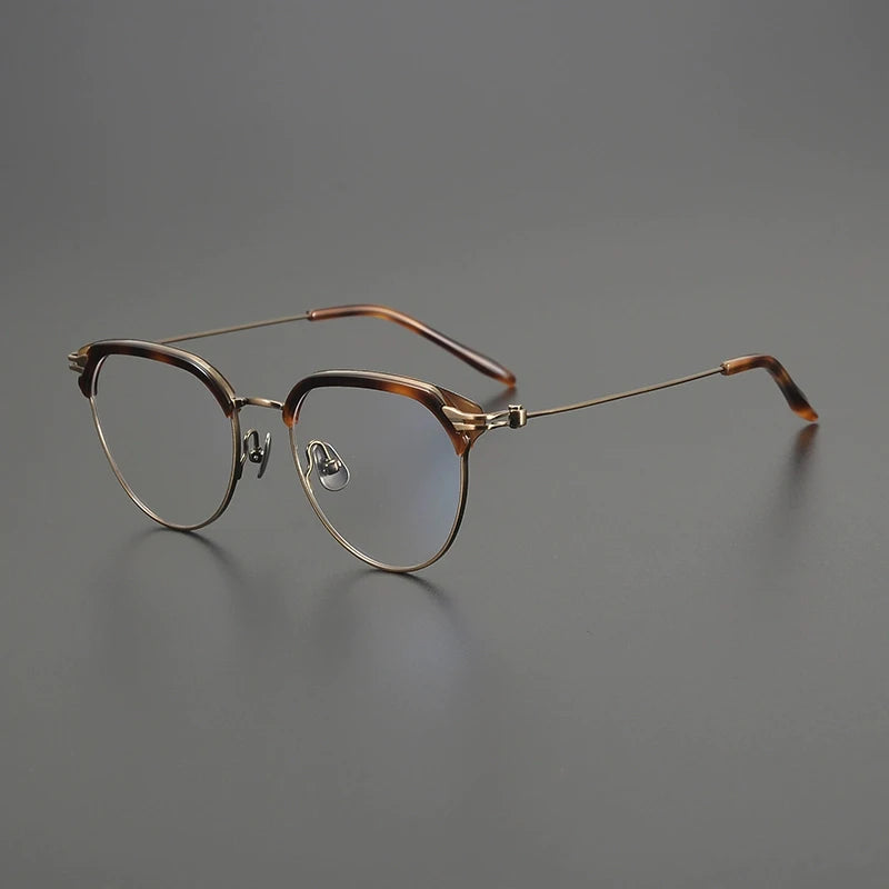 Gatenac Unisex Full Rim Square Acetate Titanium Eyeglasses G2410