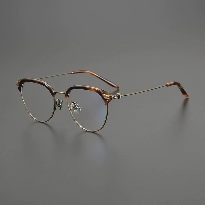 Gatenac Unisex Full Rim Square Acetate Titanium Eyeglasses G2410
