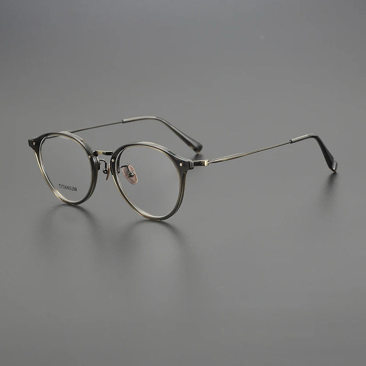 Nobler Unisex Full Rim Oval Acetate Titanium Eyeglasses 2050 Full Rim Nobler   