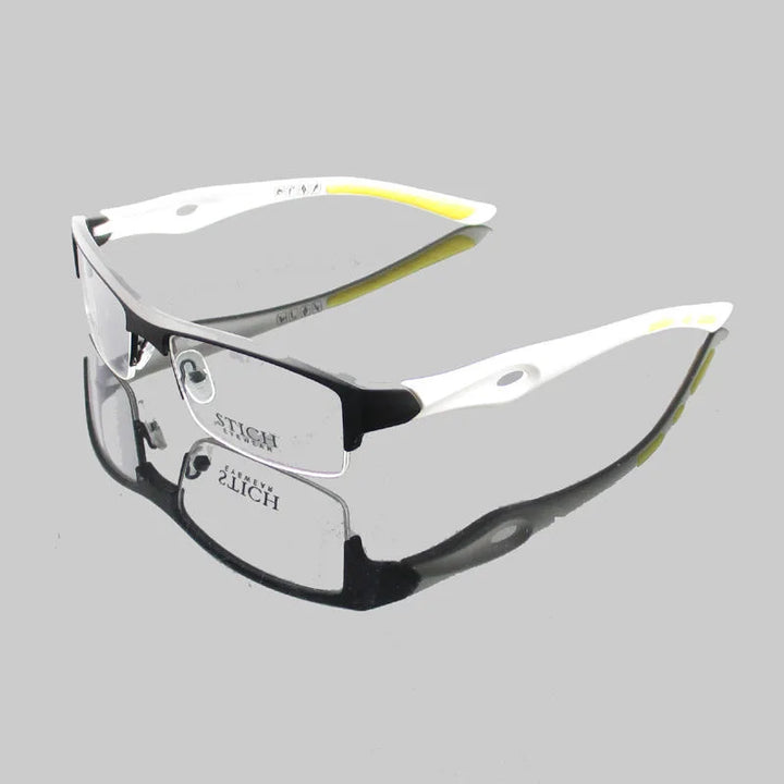 Cubojue Women's Semi Rim Square Tr 90 Titanium Reading Glasses 54136