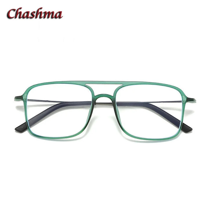 Chashma Ochki Unisex Youth's Full Rim Square Double Bridge Ultem Eyeglasses 2135 Full Rim Chashma Ochki   