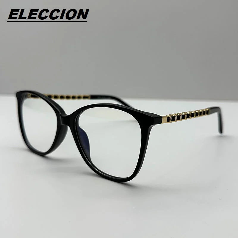 Eleccion Women's Full Rim Square Cat Eye Acetate Eyeglasses 43408 Full Rim Eleccion