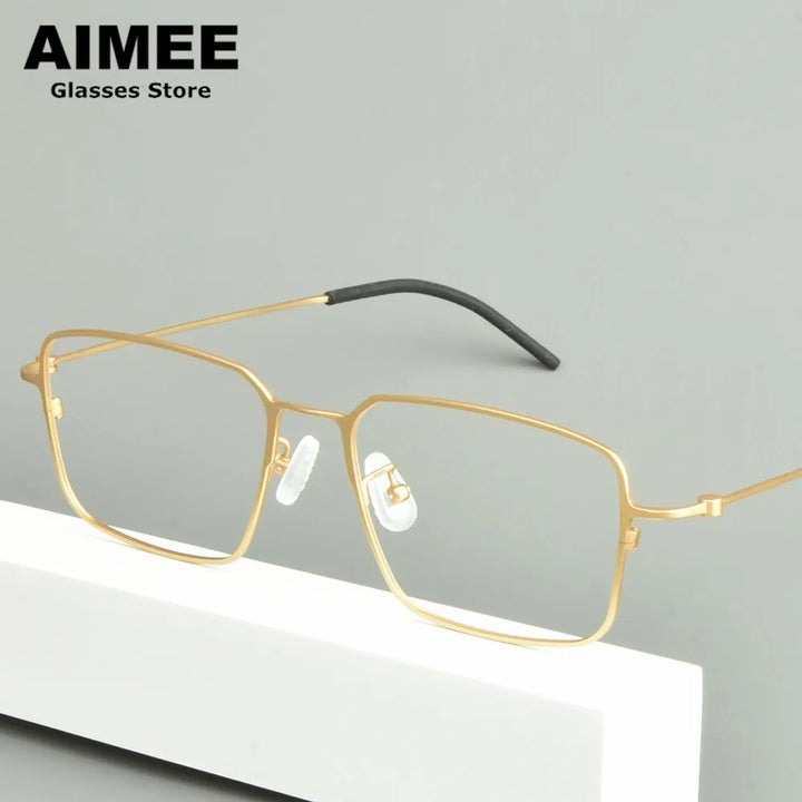 Aimee Unisex Full Rim Square Titanium Eyeglasses 15502 Full Rim Aimee   