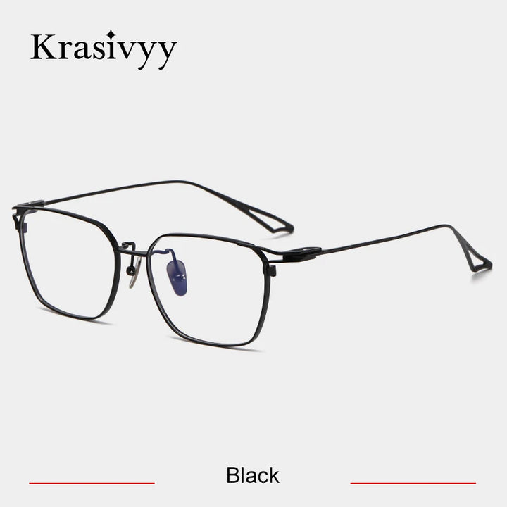 Krasivyy Men's Full Rim Square Titanium Eyeglasses 14717