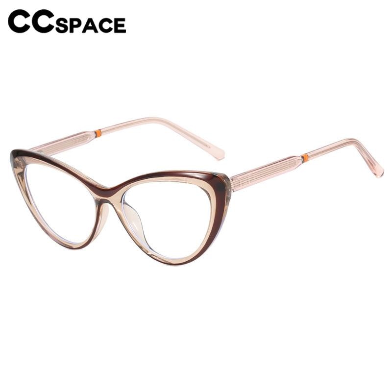 CCSpace Women's Full Rim Triangle Tr 90 Titanium Eyeglasses 56795 Full Rim CCspace   