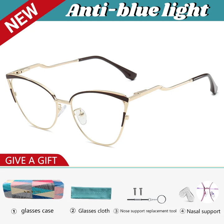 Vicky  Women's Full Rim Cat Eye Tr 90 Titanium Reading Glasses 680014
