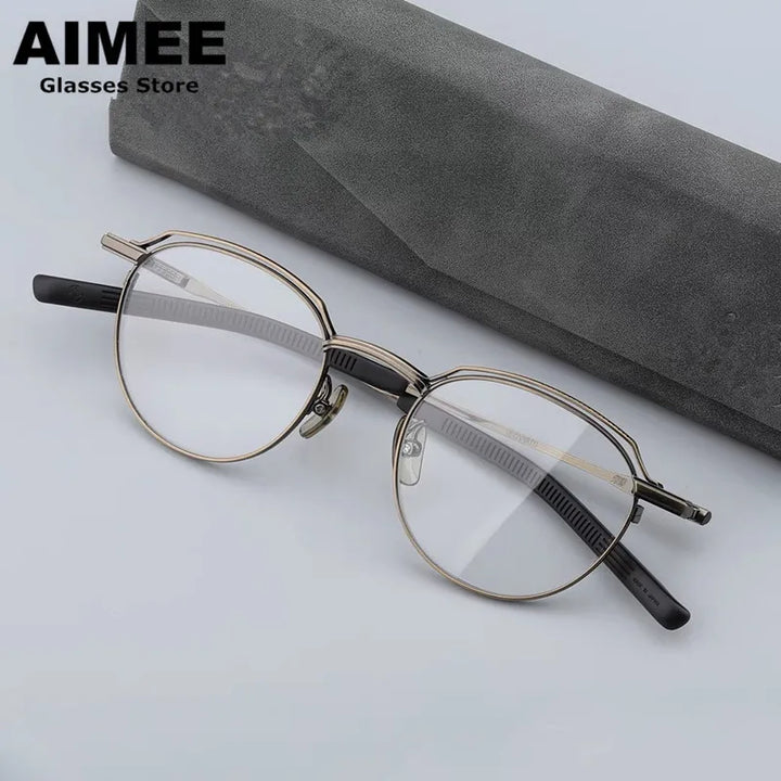 Aimee Women's Full Rim Oval Round Titanium Eyeglasses 19511
