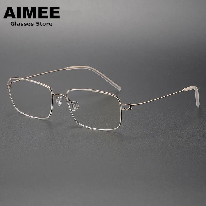 Aimee Unisex Full Rim Square Screwless Titanium Eyeglasses 5517 Full Rim Aimee Golden  