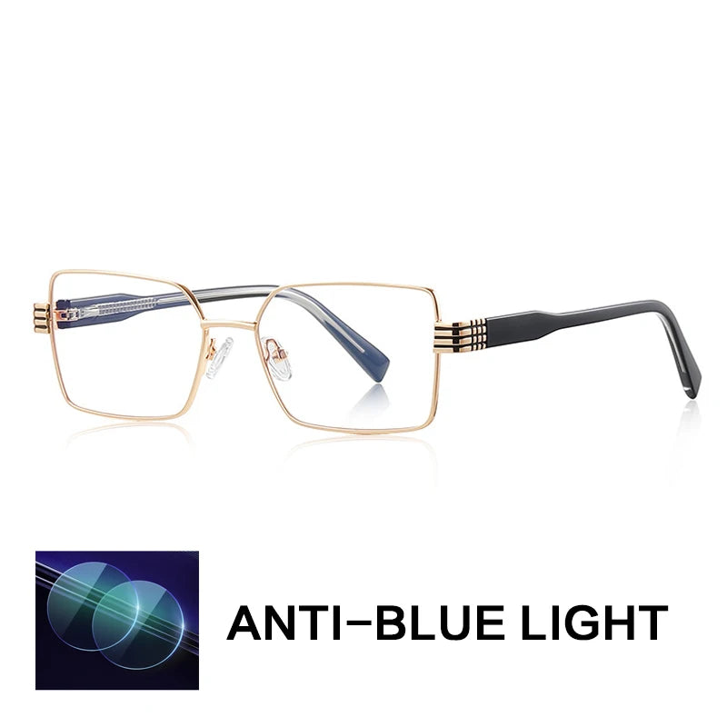 Gatenac Women's Full Rim Polygon Square Tr 90 Alloy Reading Glasses G3160