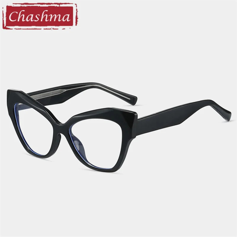 Chashma Ottica Women's Full Rim Cat Eye Tr 90 Acetate Eyeglasses 87288 Full Rim Chashma Ottica Black  