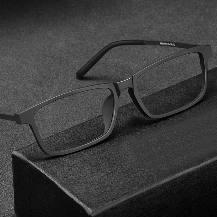 Handoer Unisex Full Rim Square Tr 90 Titanium Eyeglasses 88369