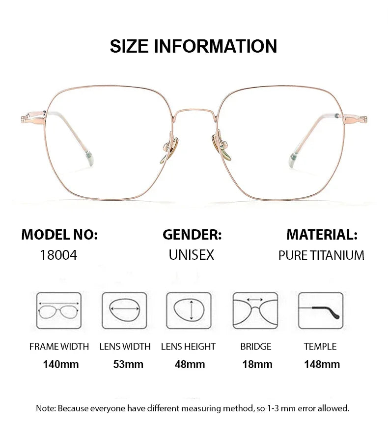 Summer Flower Unisex Full Rim Square Titanium Eyeglasses 18004