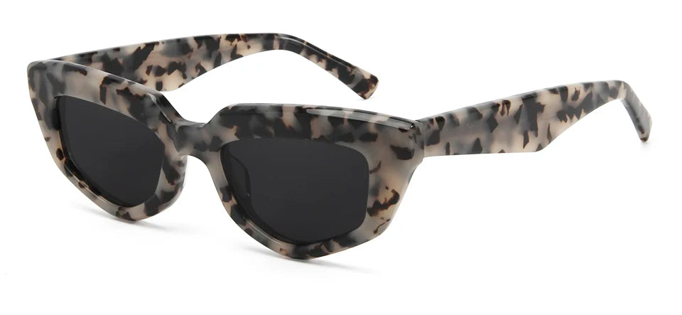 Esnbie Women's Full Rim Oval Brow Line Acetate Sunglasses 230151