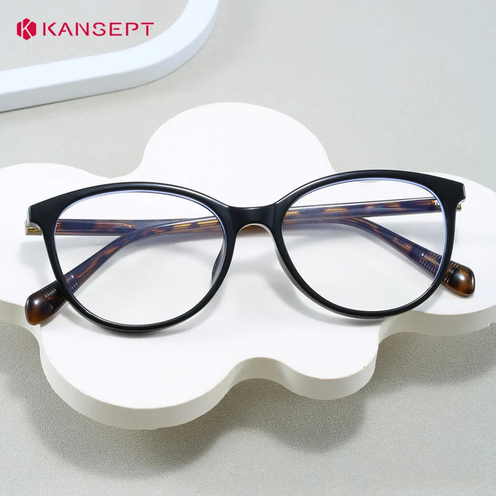 Kansept Women's Full Rim Round Tr 90 Titanium Reading Glasses 80234