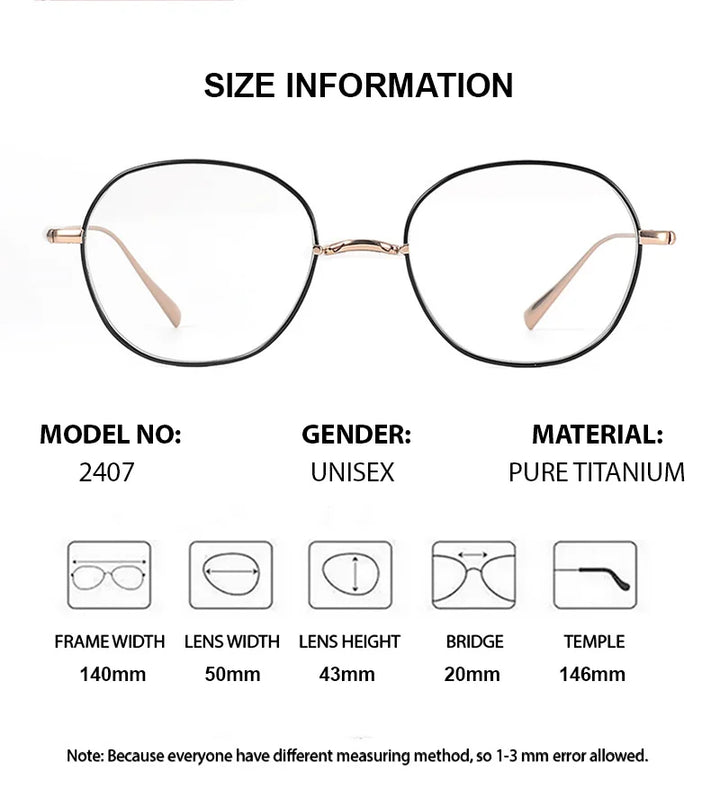 Summer Flower Unisex Full Rim Oval Square Titanium Eyeglasses 612407