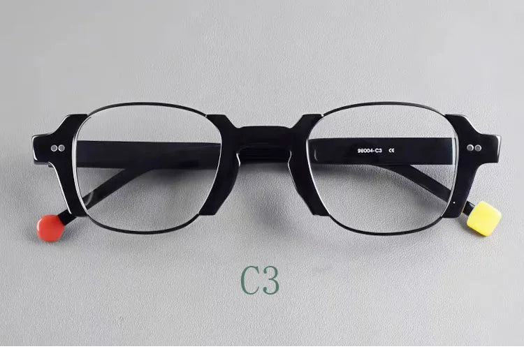 Yujo Unisex Full Rim Square Acetate Eyeglasses 98004 — view 4 | Yujo at FuzWeb