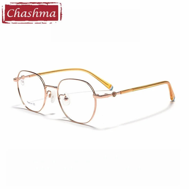 Chashma Ochki Unisex Youth's Full Rim Polygon Titanium Eyeglasses 881028