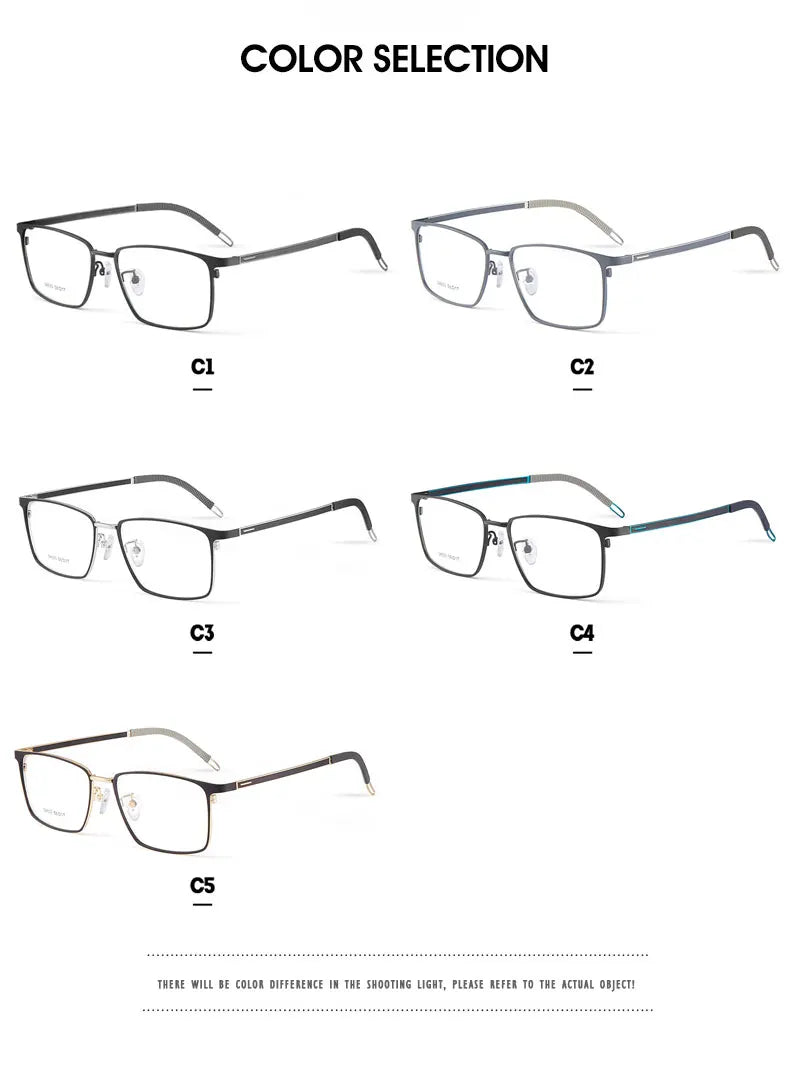 Kansept Men's Full Rim Big Square Stainless Steel Reading Glasses 3463 Reading Glasses Kansept   