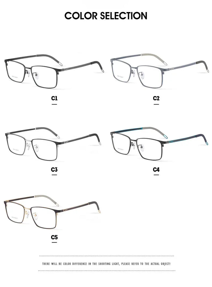 Kansept Men's Full Rim Big Square Stainless Steel Reading Glasses 3463 Reading Glasses Kansept   