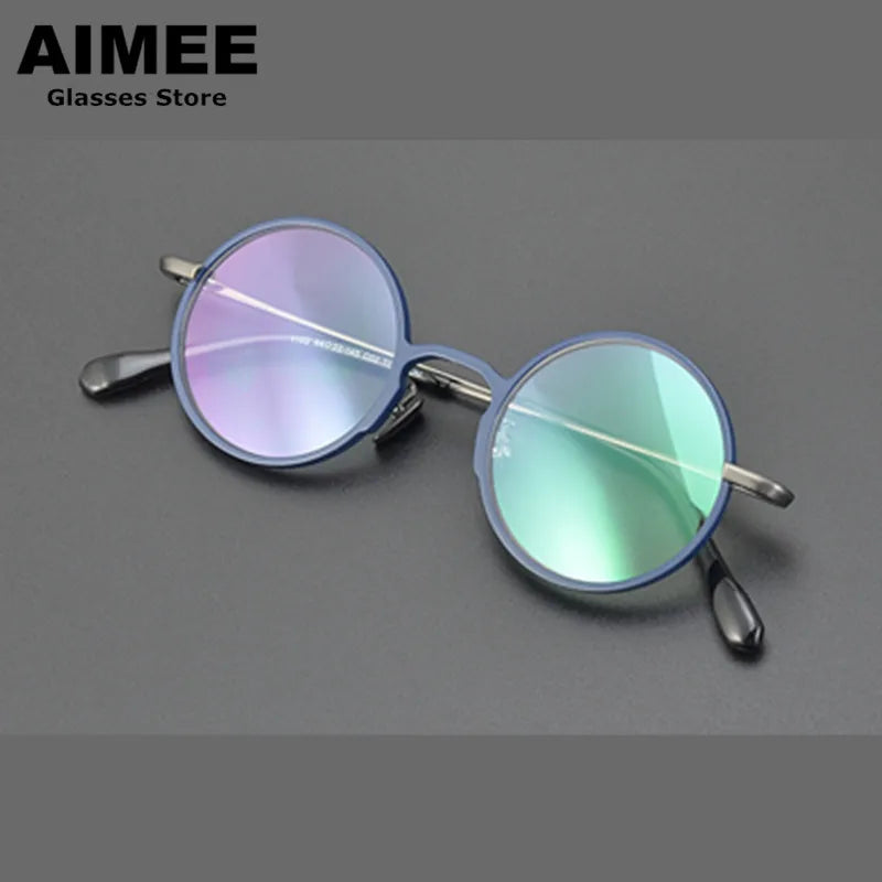 Aimee Unisex Full Rim Round Titanium Eyeglasses 1102 Full Rim Aimee   