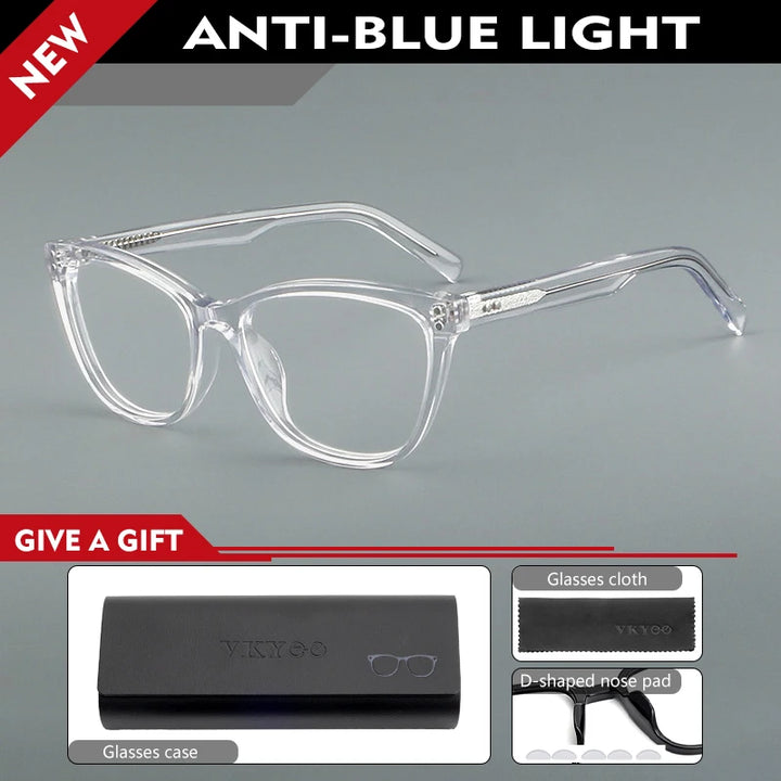 Vicky Women's Full Rim Square Cat Eye Acetate Reading Glasses 688022