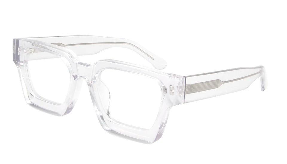 Esnbie Unisex Full Rim Square Brow Line Acetate Eyeglasses 231439