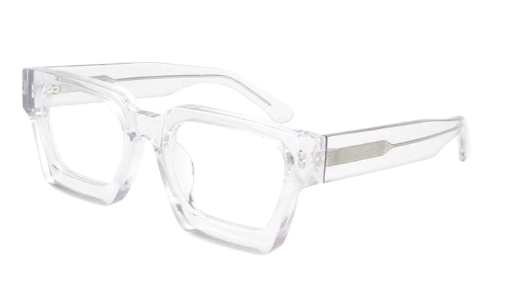 Esnbie Unisex Full Rim Square Brow Line Acetate Eyeglasses 231439